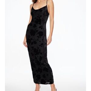 Dynamite Black Floral Midi Dress